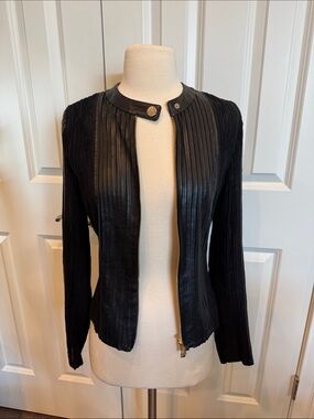 Versace Collection Black Leather/Suede jacket